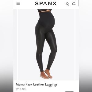 Spanx faux leather maternity leggings